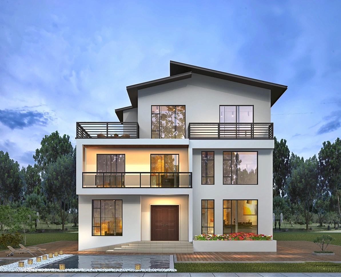 占地130㎡三層房屋設(shè)計圖，農(nóng)村房屋自建設(shè)計圖