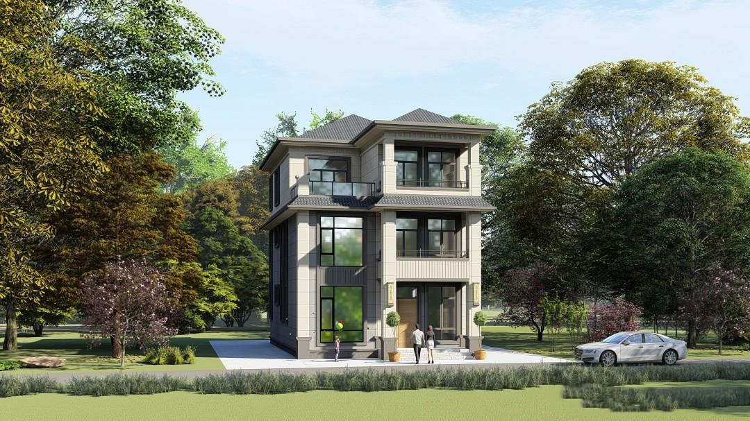 三層新中式農(nóng)村別墅效果圖，農(nóng)村小別墅效果圖推薦