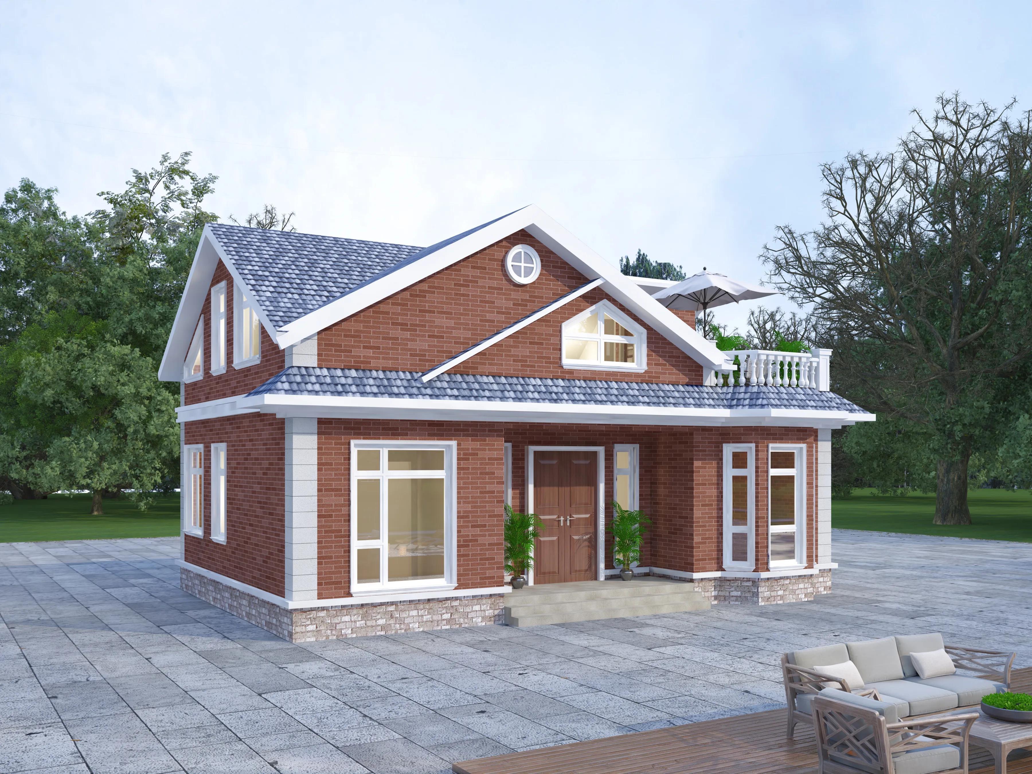 占地不到100㎡農(nóng)村自建一層別墅，農(nóng)村一層自建樓房別墅圖帶閣樓